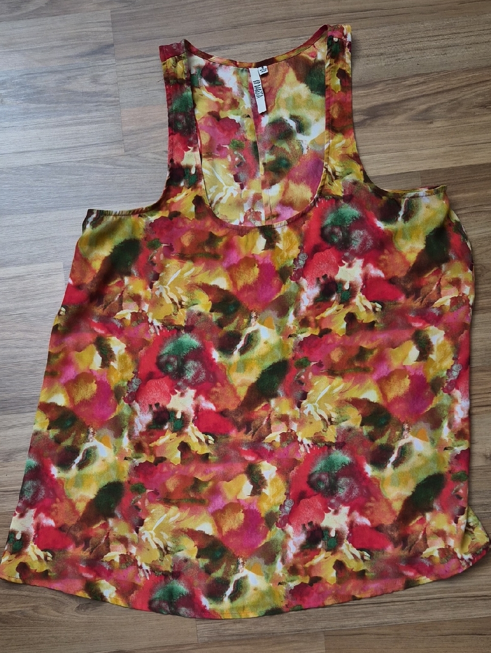 BB Dakota Multicolor Watercolor Floral Racerback Tank